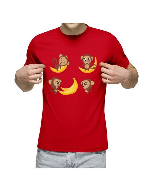 US Basic футболка Обезьянки и бананы S темно-