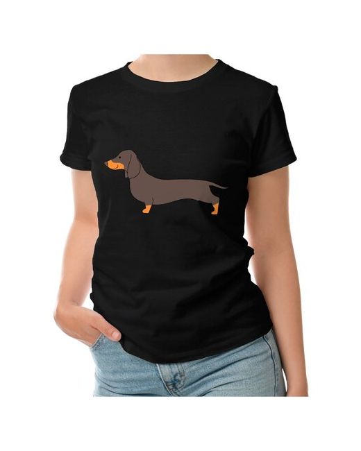 Roly футболка такса мультяшная собака коричневый M