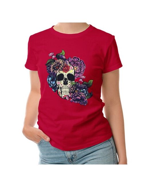 Roly футболка Сахарный череп с цветами XL