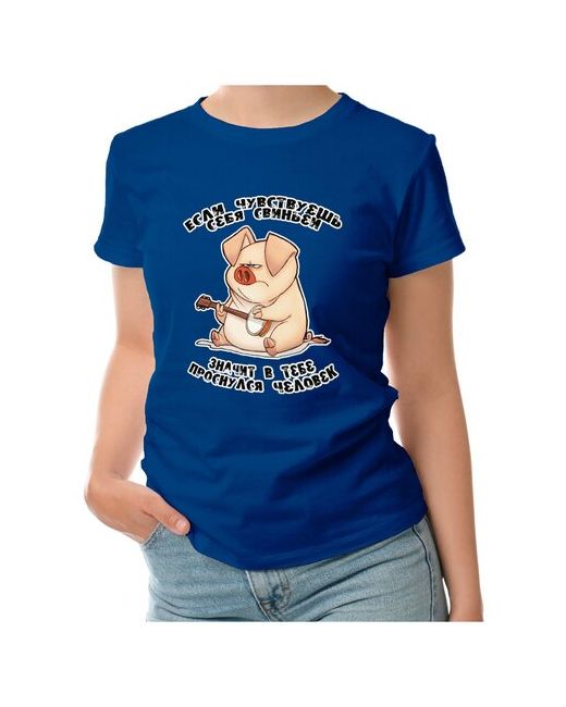 Roly футболка Свинья хрюша с гитарой кабан бекон афоризмы надписью. L