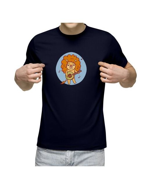 US Basic футболка Милый лев с гитарой. Подарок для Льва M