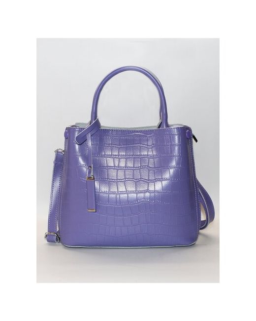 Finsa сумка на плечо DAFNA Фиолетового цвета из натуральной 100 кожи с выделкой под рептилию
