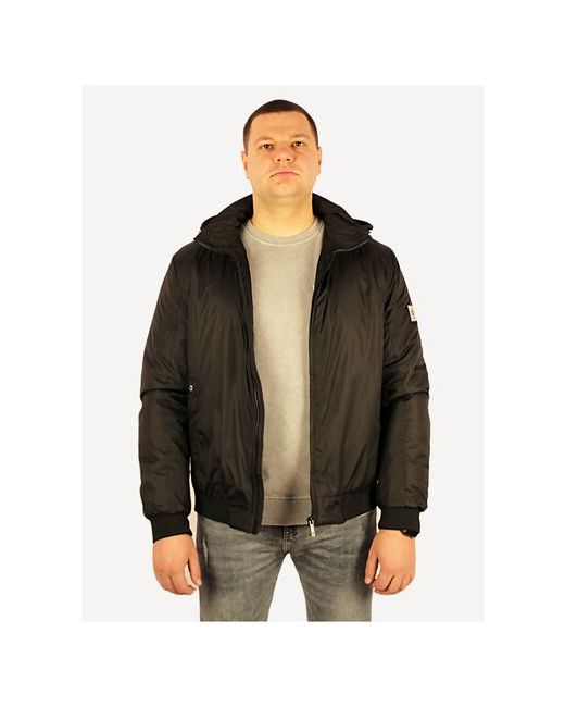 Zak Куртка демисезонная осень/весна на молнии с капюшоном черная размер 52 обхват груди 102-106 см
