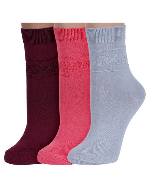 RuSocks Комплект из 3 пар женских носков Орудьевский трикотаж 19 размер 23