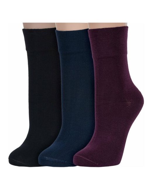 RuSocks Комплект из 3 пар женских носков с ослабленной резинкой Орудьевский трикотаж микс размер 23-25 39