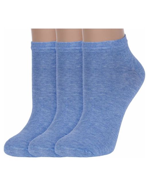 RuSocks Комплект из 3 пар женских носков Орудьевский трикотаж джинс меланж размер 23-25