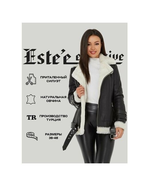 Este'e exclusive Fur&Leather зимняя приталенная дубленка из овчины с натуральным мехом верхняя одежда для девушек и
