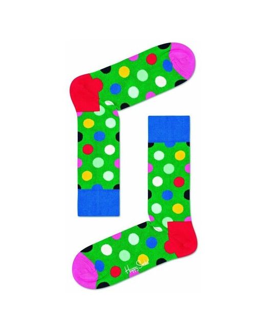 Happy Socks Зеленые носки Big Dot Sock в цветной горох 25