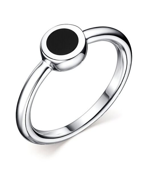 Алькор Ювелирное кольцо из родированного серебра c эмалью