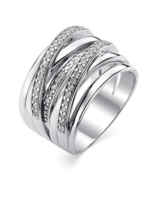 Алькор Ювелирное кольцо из родированного серебра c кристаллами