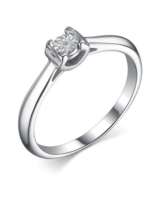Алькор Помолвочное кольцо из родированного серебра c бриллиантом