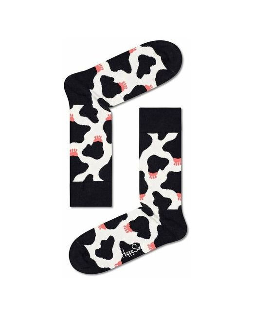 Happy Socks Носки унисекс Cow Sock с животным принтом черный 25
