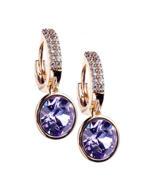 Xuping Jewelry Серьги кольца длинные золотой бижутерия Advanced Crystal Ксюпинг