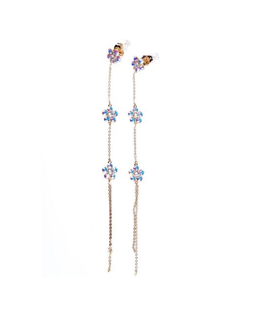 Xuping Jewelry Серьги длинные висячие бижутерия золотой Advanced Crystal Ксюпинг