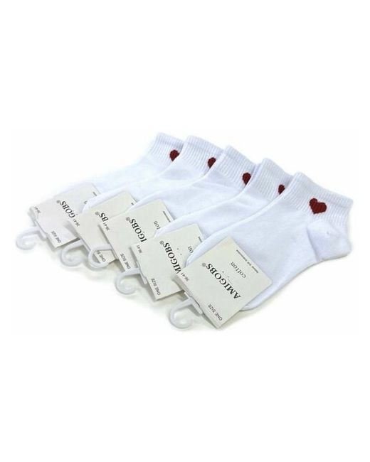 Amigobs короткие носки из хоппка с красным сердечком универсальный размер 36-41