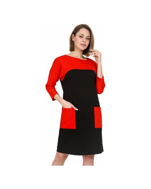 Butik-ivetta Платье из трикотажа черно-красное с карманами