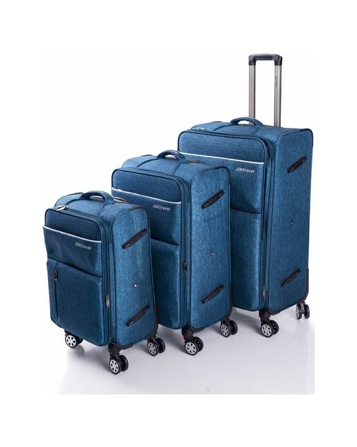 Feybaul Комплект из 3 тканевых чемоданов с увеличением объема и съемными колесами JZRTravelРазмер LMS