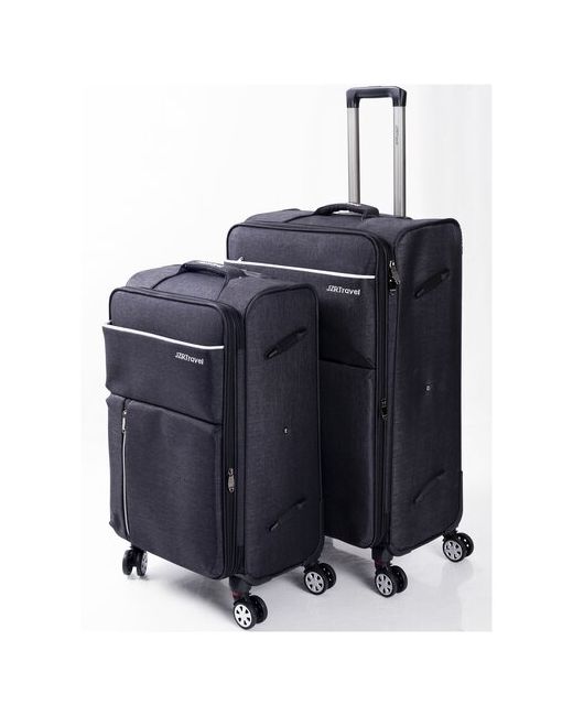 Feybaul Комплект из 2 тканевых чемоданов с увеличением объема и съемными колесами JZRTravelРазмер LS