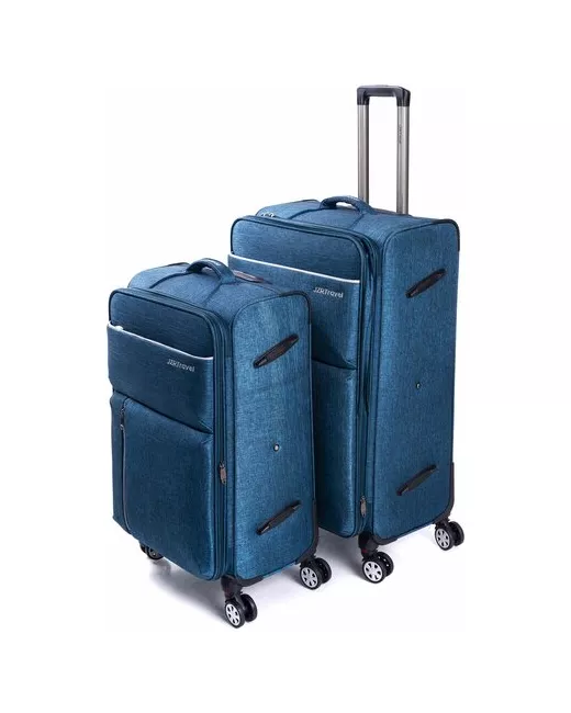 Feybaul Комплект из 2 тканевых чемоданов с увеличением объема и съемными колесами JZRTravelРазмер LS