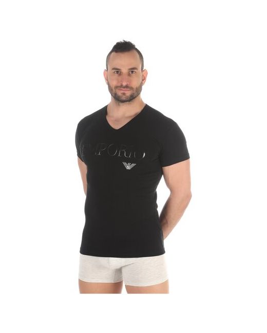 Emporio Armani футболка черная с v-вырезом 110810CC716 00020 XL 50