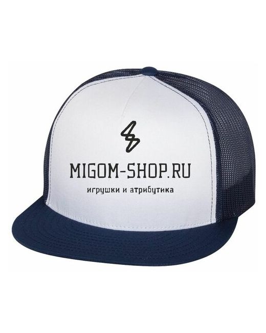Migom-Shop Кепка с вашим дизайном черная прямым козырьком сеткой