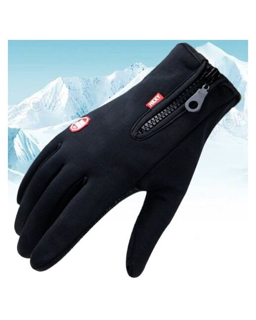 Без бренда Лыжные перчатки молния флис для сенсорного экрана водонепроницаемые