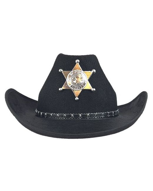 Kays Store Черная шляпа шерифа со значком Набор усы