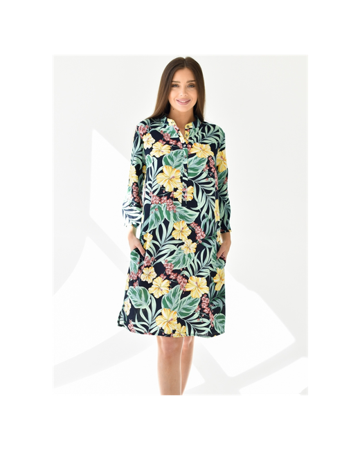 batist ivanovo туника на лето натуральная ткань вискоза море штапель платье летнее размер 58 цветочный принт