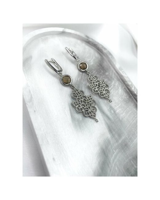 Ulanskaya Jewelry Серьги длинные с камнем винтажные авторская работа
