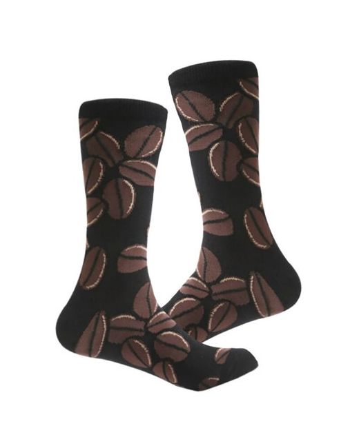 Sova Дизайнерские носки черные с принтом Кофе