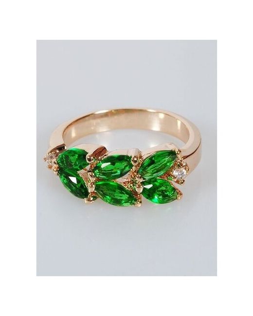 Lotus Jewelry Кольцо с зелёным фианитом Колосок