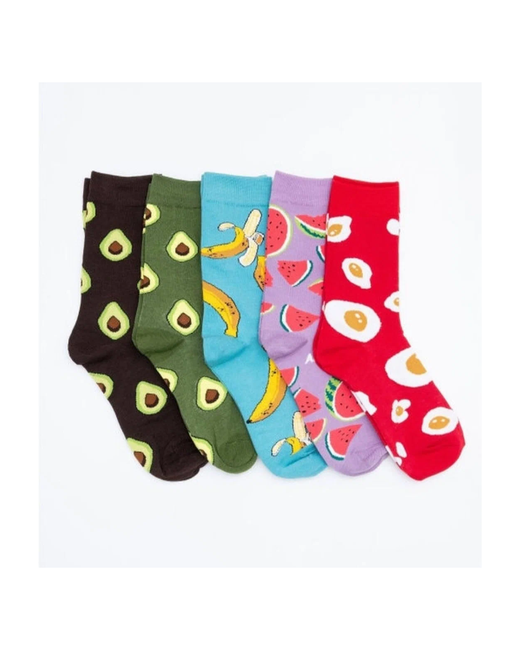 Amigobs Цветные носки с принтом Фрукты 5 пар Носки яркие Набор женских носков авокадо фруктами