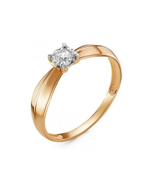 Del'ta Золотое помолвочное кольцо с фианитом D1100115