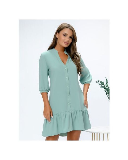 1001dress Платье оливкового цвета длины мини с V-образным вырезом