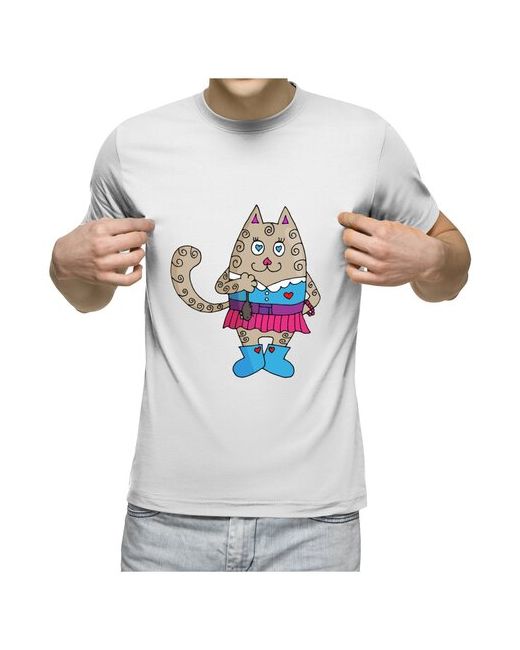US Basic футболка Влюбленная серая кошка под луной M
