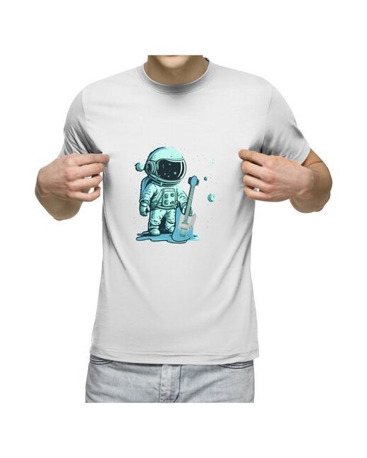 US Basic футболка Космонавт с гитарой L меланж
