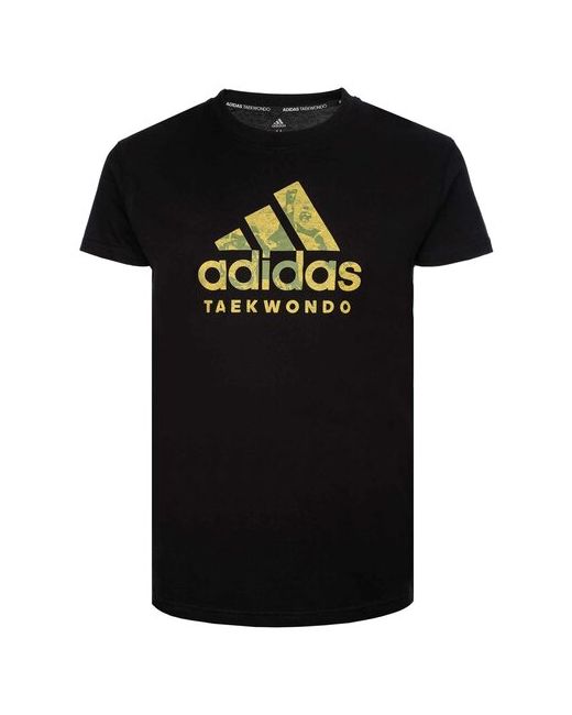 Adidas Футболка Badge of Sport T-Shirt Taekwondo черно-золотая размер L