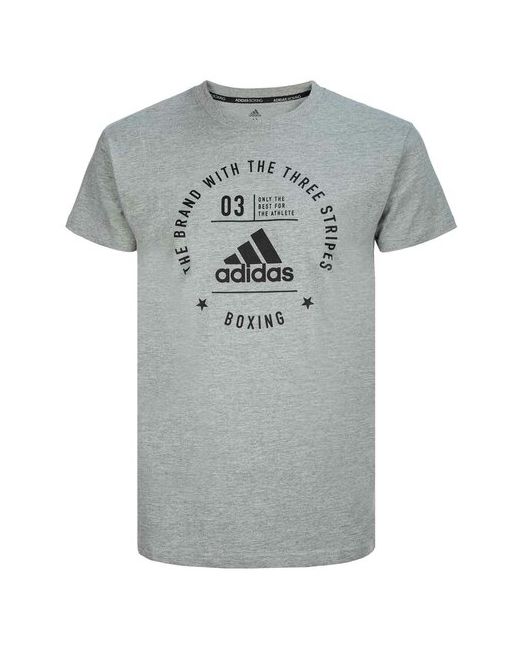 Adidas Футболка The Brand With Three Stripes T-Shirt Boxing серо-черная размер XL