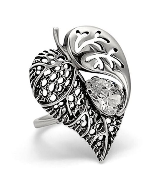 Юмила Кольцо серебряное на палец перстень ювелирное бохо украшение Роса с камнем широкое большое необычное модное крупное колечко