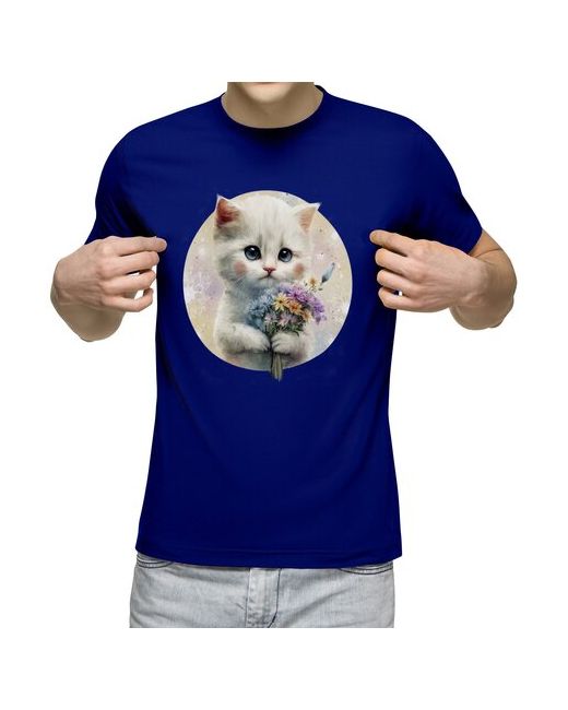 US Basic футболка Котенок с цветами S меланж