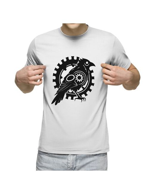 US Basic футболка Черный ворон стимпанк XL меланж