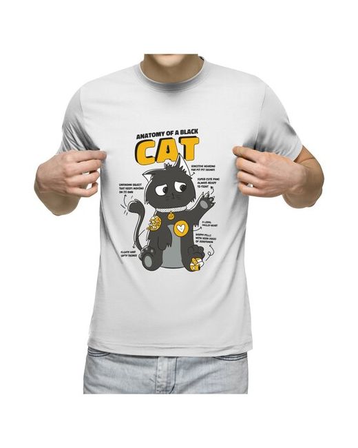 US Basic футболка Анатомия чёрного кота Anatomy of a black cat XL меланж