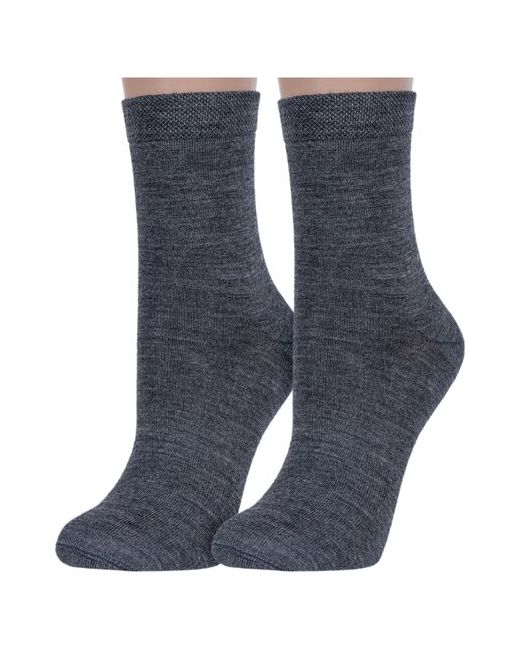 Брестские Комплект из 2 пар женских полушерстяных носков БЧК рис. 000 темно размер 23