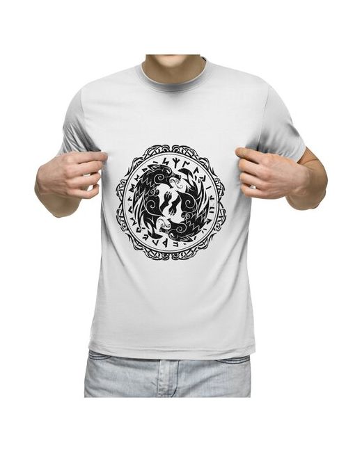 US Basic футболка Руны и Волки викингов Круг Одина XL