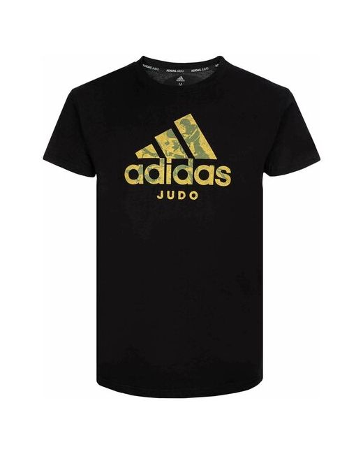 Adidas Футболка Badge of Sport T-Shirt Judo черно-золотая размер M