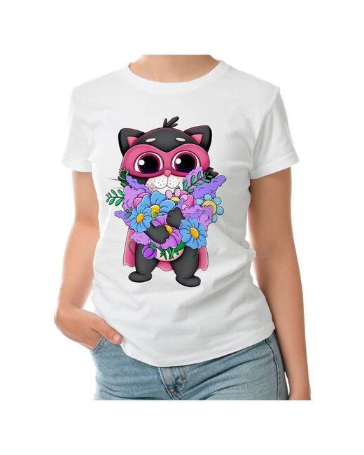 Roly футболка Кот с цветами XL темно-