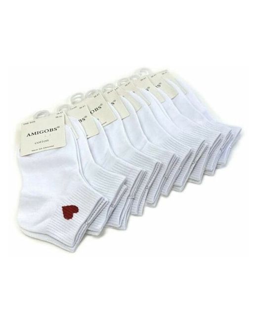 Amigobs короткие носки из хоппка с красным сердечком универсальный размер 36-41
