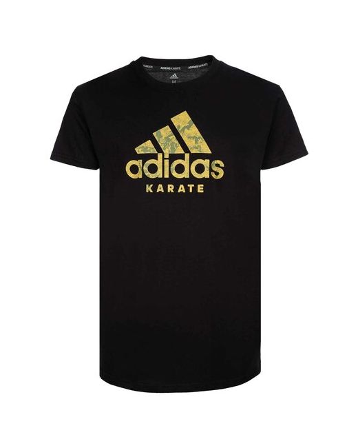 Adidas Футболка Badge of Sport T-Shirt Karate черно-золотая размер M