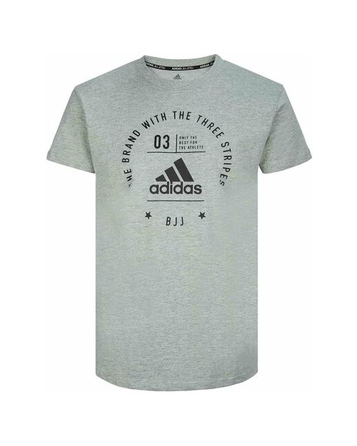 Adidas Футболка The Brand With Three Stripes T-Shirt BJJ серо-черная размер M