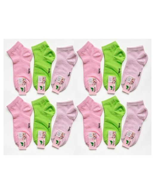 Yaproq Носки короткие комплект носков 12 пар 4 розовый бледно-розовый сочно-зеленый